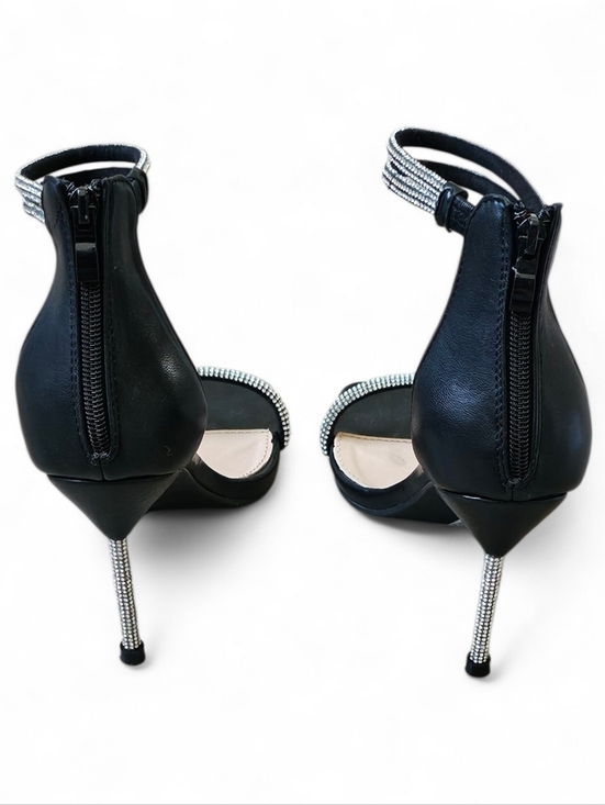 Charlotte Russe Black Rhinestone Heel Sandals Size 10 - Picture 6 of 10